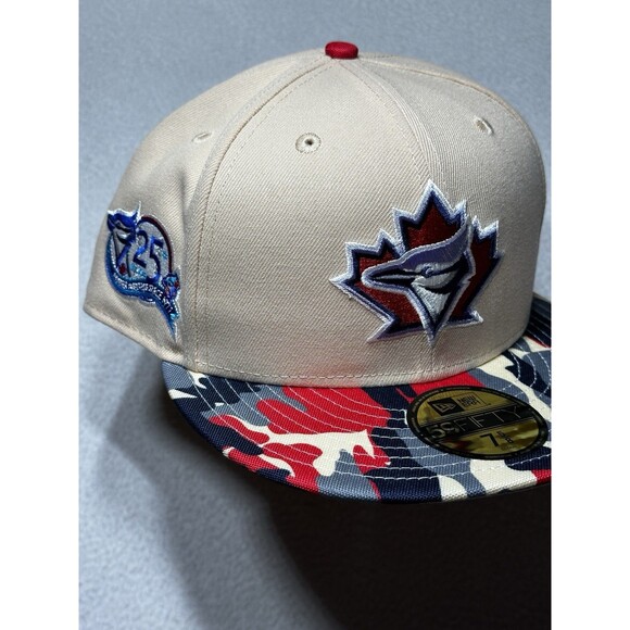 New Era Other - Toronto Blue Jays New Era Hat 59Fifty 25th Season Patch Mango Camo Cap 7 5/8 NWT